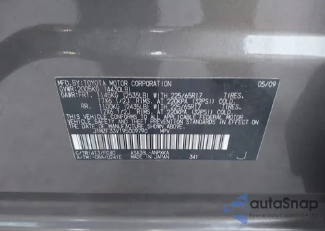 2009 Toyota Rav4 из США, поврежденный, VIN JTMZF33V195009790